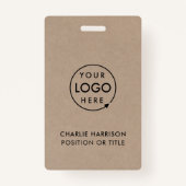 Rustic Kraft | Bedrijfsidentiteitskaart Moderne We Badge (Achterkant)