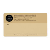 Rustic Kraft Bedrijfslogo Retouradres Verzending Etiket (Voorkant)
