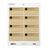 Rustic Kraft Bedrijfslogo Retouradres Verzending Etiket (Full Sheet)