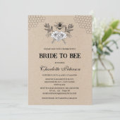 Rustic Kraft Bee Thed Vrijgezellenfeest Kaart (Staand voorkant)