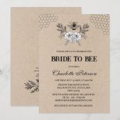 Rustic Kraft Bee Thed Vrijgezellenfeest Kaart (Voorkant / Achterkant)