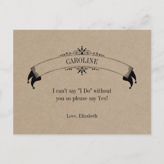 Rustic Kraft  ben mijn dienstmeisje van eer Kaart (Achterkant)