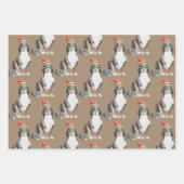 Rustic Kraft Bernese Dogs gekleed voor Kerstmis Inpakpapier Vel (Voorkant 2)