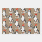 Rustic Kraft Bernese Dogs gekleed voor Kerstmis Inpakpapier Vel (Voorkant)