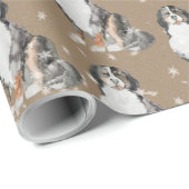 Rustic Kraft Bernese Dogs Slaping Around Wrapping Cadeaupapier (Rol Hoek)