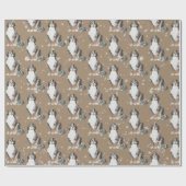 Rustic Kraft Bernese Dogs Slaping Around Wrapping Cadeaupapier (Vlak)