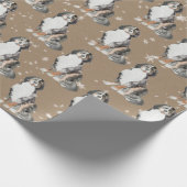 Rustic Kraft Bernese Dogs Slaping Around Wrapping Cadeaupapier (Hoek)