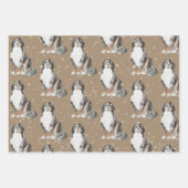 Rustic Kraft Bernese Dogs Slaping Around Wrapping Inpakpapier Vel (Voorkant 3)