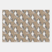 Rustic Kraft Bernese Dogs Slaping Around Wrapping Inpakpapier Vel (Voorkant 2)