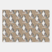 Rustic Kraft Bernese Dogs Slaping Around Wrapping Inpakpapier Vel (Voorkant)
