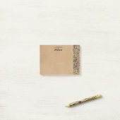 Rustic Kraft Birds Illustratie Gepersonaliseerd Post-it® Notes (Op bureau)