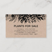 Rustic Kraft Black Bouquet Homegrown Plant Nursery Visitekaartje (Achterkant)