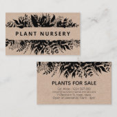 Rustic Kraft Black Bouquet Homegrown Plant Nursery Visitekaartje (Voorkant / Achterkant)