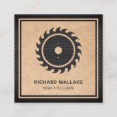Rustic Kraft Black Circular Saw Handyman Carpenter Vierkante Visitekaartje (Voorkant)