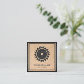 Rustic Kraft Black Circular Saw Handyman Carpenter Vierkante Visitekaartje (Staand voorkant)