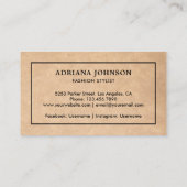 Rustic Kraft Black Clothes Hanger Mode Stylist Visitekaartje (Achterkant)