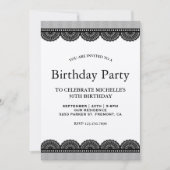 Rustic Kraft Black Country Lace Birthday Party Kaart (Voorkant)