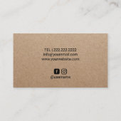 Rustic Kraft Black Floral Makeup Artist Hair Salon Visitekaartje (Achterkant)