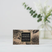 Rustic Kraft Black Floral Makeup Artist Hair Salon Visitekaartje (Staand voorkant)
