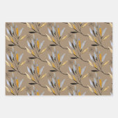 Rustic Kraft Black Gold Floral Winter Greenery Inpakpapier Vel (Voorkant 3)