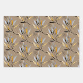 Rustic Kraft Black Gold Floral Winter Greenery Inpakpapier Vel (Voorkant 2)