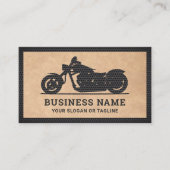 Rustic Kraft Black Motorfiets Mechanic Visitekaartje (Voorkant)