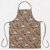 Rustic Kraft Black Pet Chickadees Red Winter Berry Schort (Voorkant)
