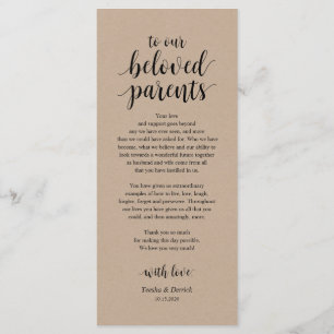 Rustic Kraft, Black Place Setting Bedankt Cards Programmakaart