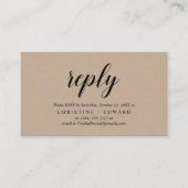 Rustic Kraft, Black Script, RSVP reageren Informatiekaartje (Voorkant)