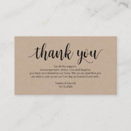 Rustic Kraft, Black Script, Wedding Dank je Informatiekaartje
