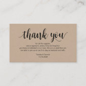 Rustic Kraft, Black Script, Wedding Dank je Informatiekaartje (Voorkant)