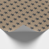 Rustic Kraft Black Stars Wrapping Paper Cadeaupapier (Hoek)