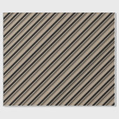Rustic Kraft Black Stripes Vakantie Cadeaupapier (Vlak)