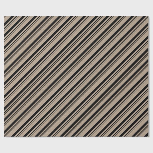 Rustic Kraft Black Stripes Vakantie Cadeaupapier (Vlak)