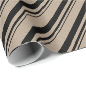 Rustic Kraft Black Stripes Vakantie Cadeaupapier (Rol Hoek)