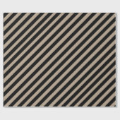Rustic Kraft Black Wide Stripe Vakantie Cadeaupapier (Vlak)