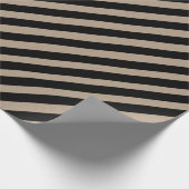 Rustic Kraft Black Wide Stripe Vakantie Cadeaupapier (Hoek)