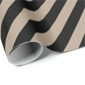 Rustic Kraft Black Wide Stripe Vakantie Cadeaupapier (Rol Hoek)
