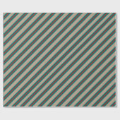 Rustic Kraft Blauwgroen Green Red Wide Stripe Holi Cadeaupapier (Vlak)