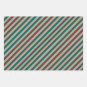 Rustic Kraft Blauwgroen Green Red Wide Stripe Holi Inpakpapier Vel (Voorkant 3)