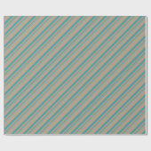 Rustic Kraft Blauwgroen Green Stripes Vakantie Cadeaupapier (Vlak)