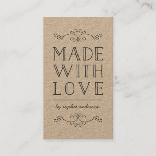 Rustic Kraft bloeit met liefde Visitekaartje