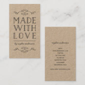 Rustic Kraft bloeit met liefde Visitekaartje (Voorkant / Achterkant)