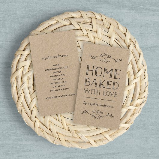 Rustic Kraft bloeit thuis met liefde Visitekaartje
