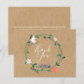 Rustic Kraft Bloemenkrans Bedankje Zakelijk Bedankkaart (Voorkant / Achterkant)
