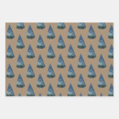 Rustic Kraft Blue en Green Spruce Trees Inpakpapier Vel (Voorkant 2)