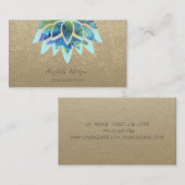 Rustic Kraft, Blue Lotus, Confetti Yoga Instructor Visitekaartje (Voorkant / Achterkant)