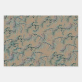 Rustic Kraft Blue Spruce Needles & Berries Inpakpapier Vel (Voorkant 3)