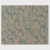 Rustic Kraft Blue Spruce Tree Needles & Berries Cadeaupapier (Vlak)