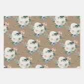 Rustic Kraft Blue Spruce White Floral Greenery Inpakpapier Vel (Voorkant 3)